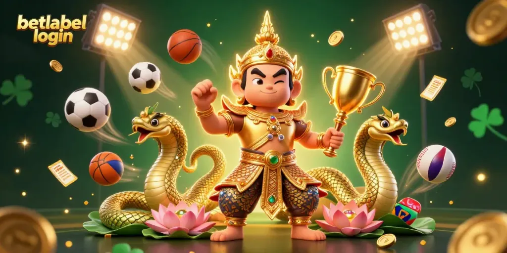 Engage with betlabel login to unleash thrilling sports betting adventures in a vibrant 3D illustration.