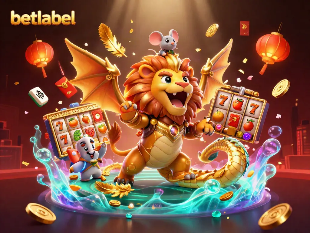Experience thrilling gaming with betlabel in this vibrant 3D illustration showcasing casino action.